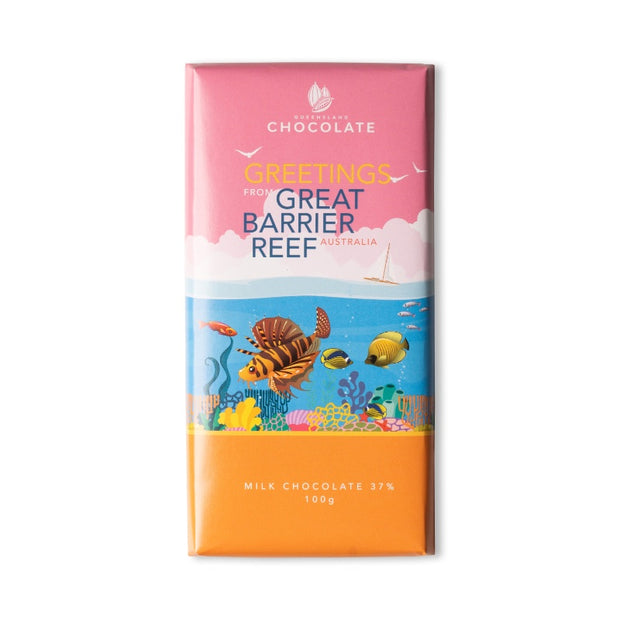 Greetings From Great Barrier Reef Milk Chocolate Bar 100g